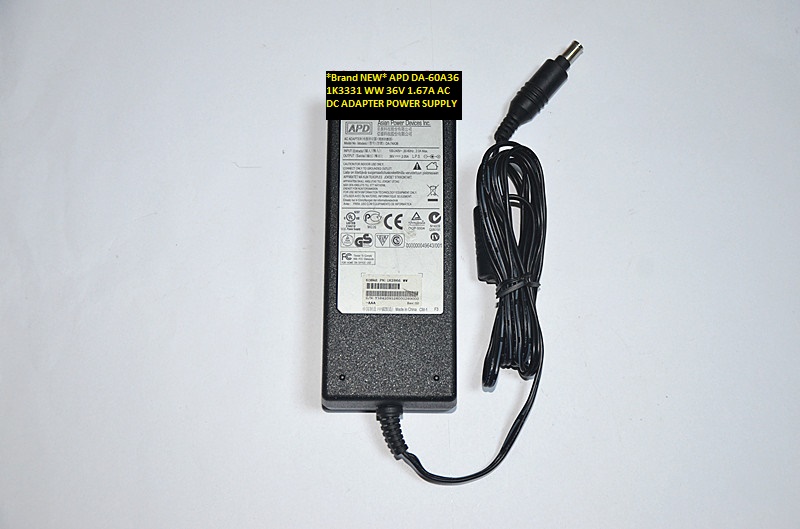 *Brand NEW* APD DA-60A36 1K3331 WW 36V 1.67A AC DC ADAPTER POWER SUPPLY - Click Image to Close